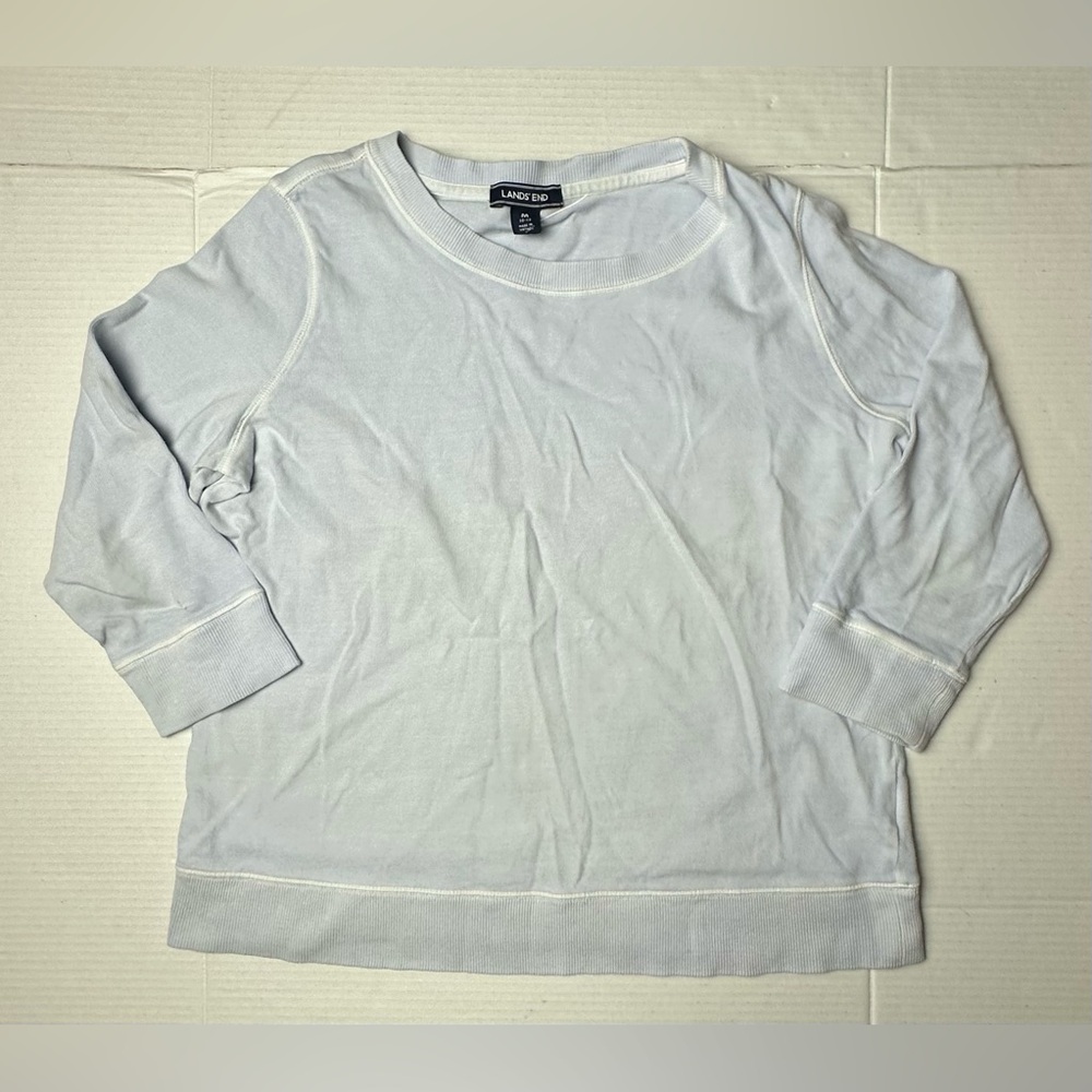 Land's End Womens Medium Long Sleeve‎ Sweater Pullover Shirt Sweatshirt Blue